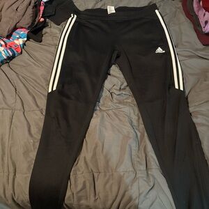 Adidas Black Leggings with Iconic Stripes